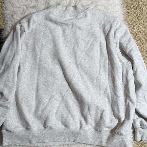 PARKE X SET ACTIVE XXL Gray Sweatshirt Mockneck Gray Grey Black Varsity Letters - Picture 6 of 7